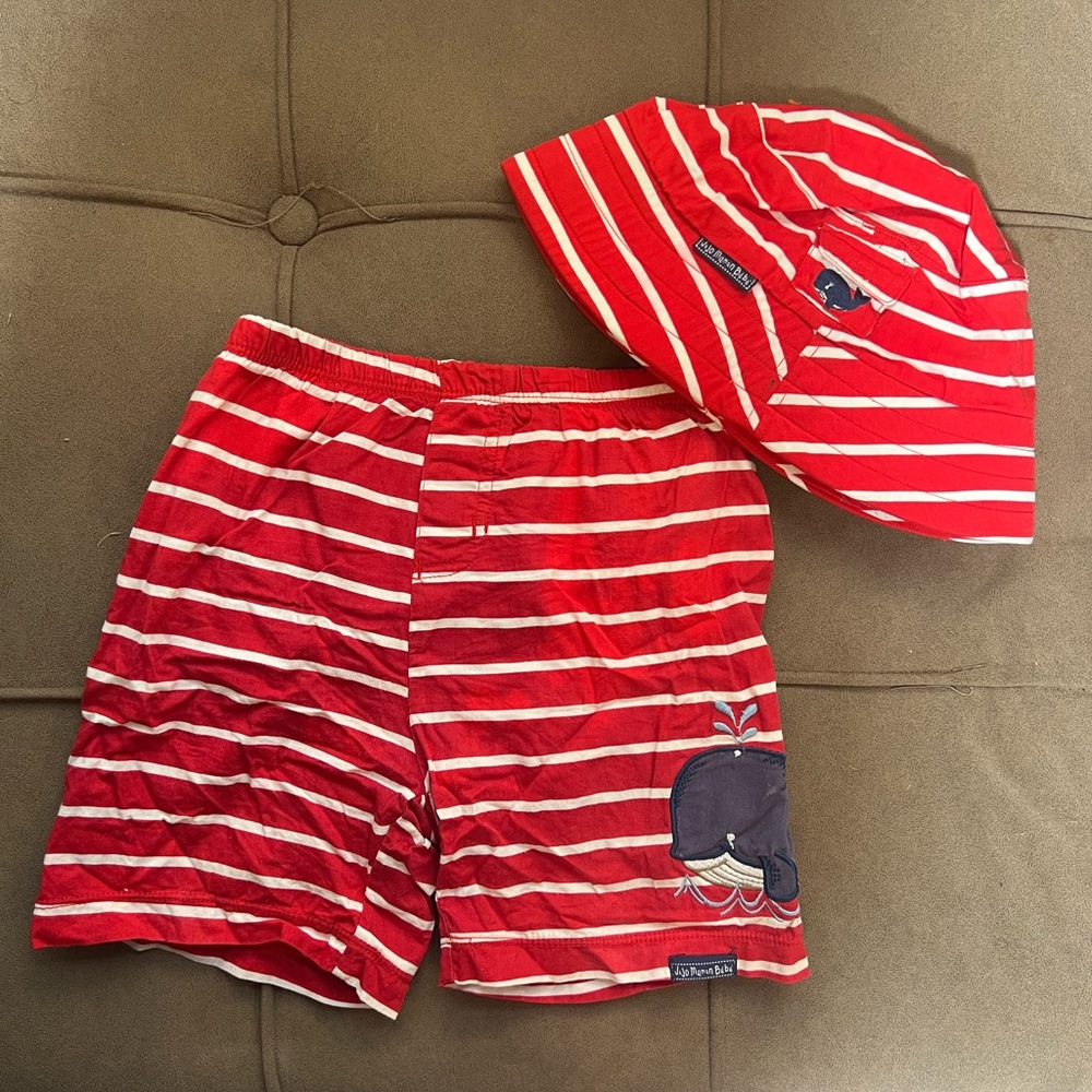 Toddler boy Swim Shorts and Hat Set